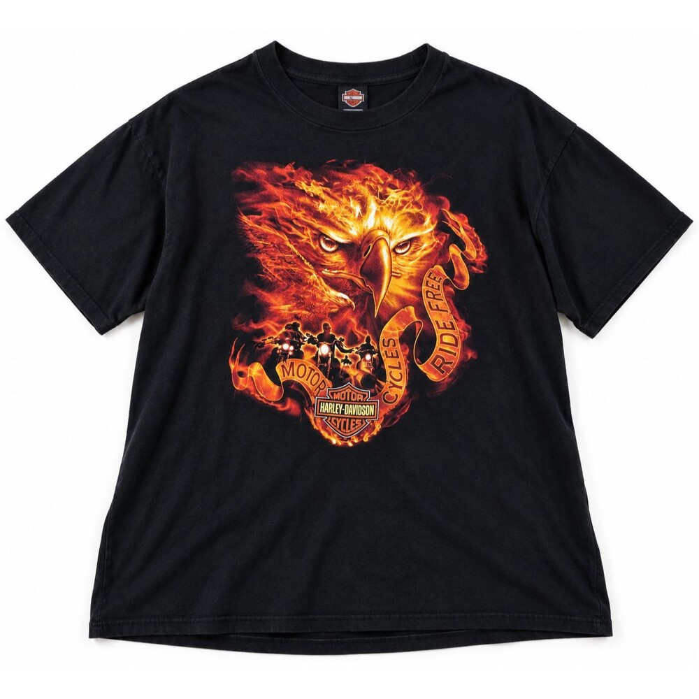 Harley Davidson T-Shirt XL San Diego California Fiery Eagle Motorcycle Shirt